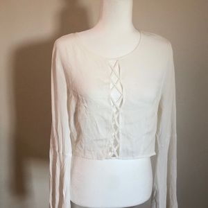 White Flare Crop Top NWOT